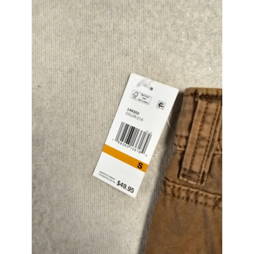 Aeropostale Mens Carpenter Shorts 8 Inch Inseam Brown‎ Canvas Utility Size S NEW